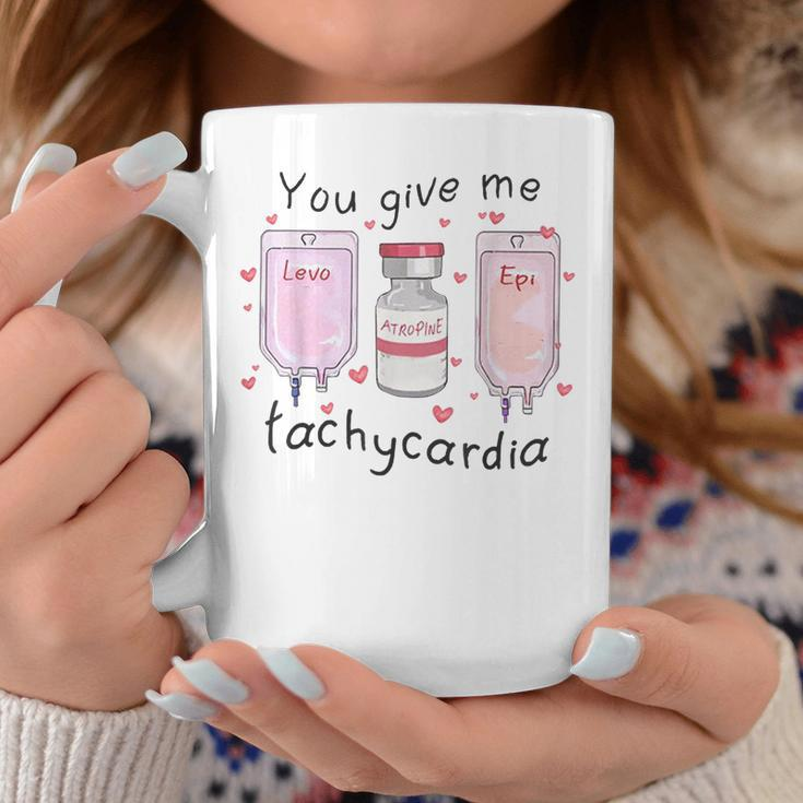 You Give Me Tachycardia Funny Icu Nurse Valentines Day Coffee Mug Funny Gifts