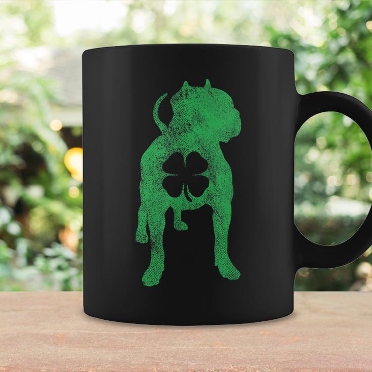 St Patricks Day Dog Pit Bull Shamrock Clover Irish  Coffee Mug
