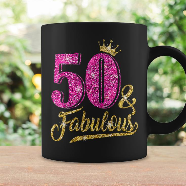 50 Years Old Gift 50 & Fabulous 50Th Birthday Pink Crown Coffee Mug Gifts ideas