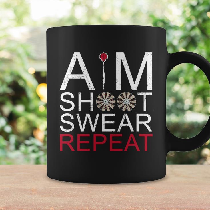 Aim Shoot Swear Repeat Darts Retro Vintage Gift Coffee Mug Gifts ideas