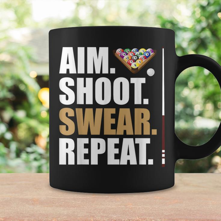 Aim Shoot Swear Repeat Pool Billiard Snooker  Coffee Mug Gifts ideas