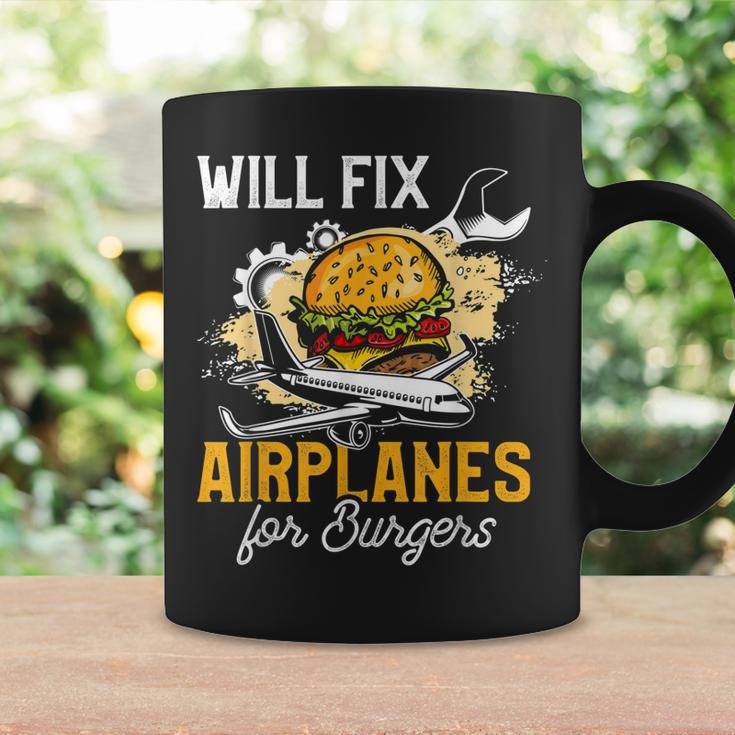 Aircraft Mechanic Funny Fix Airplanes Burger Gift Coffee Mug Gifts ideas