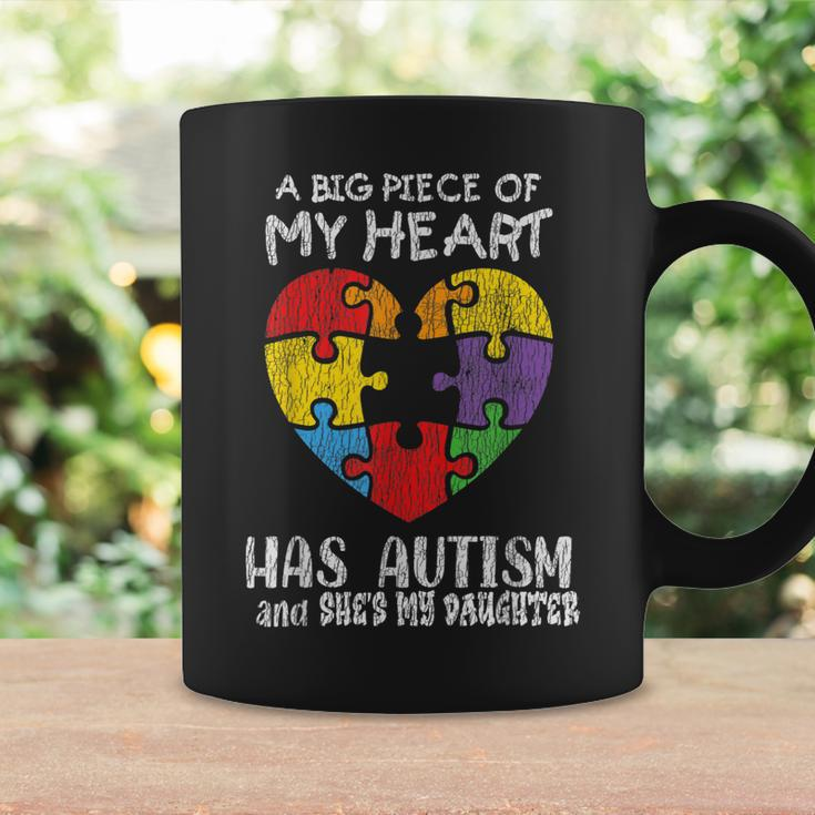Autism Awareness - Dad Mom Daughter Autistic Kids Awareness Coffee Mug Gifts ideas