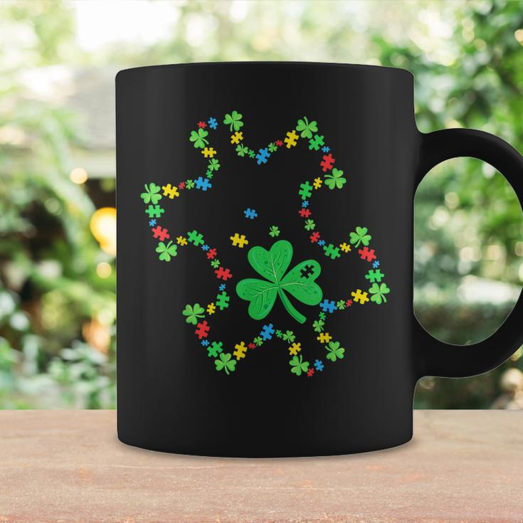 Autism Awareness Rainbow Puzzle Shamrock St Patricks Day Coffee Mug Gifts ideas
