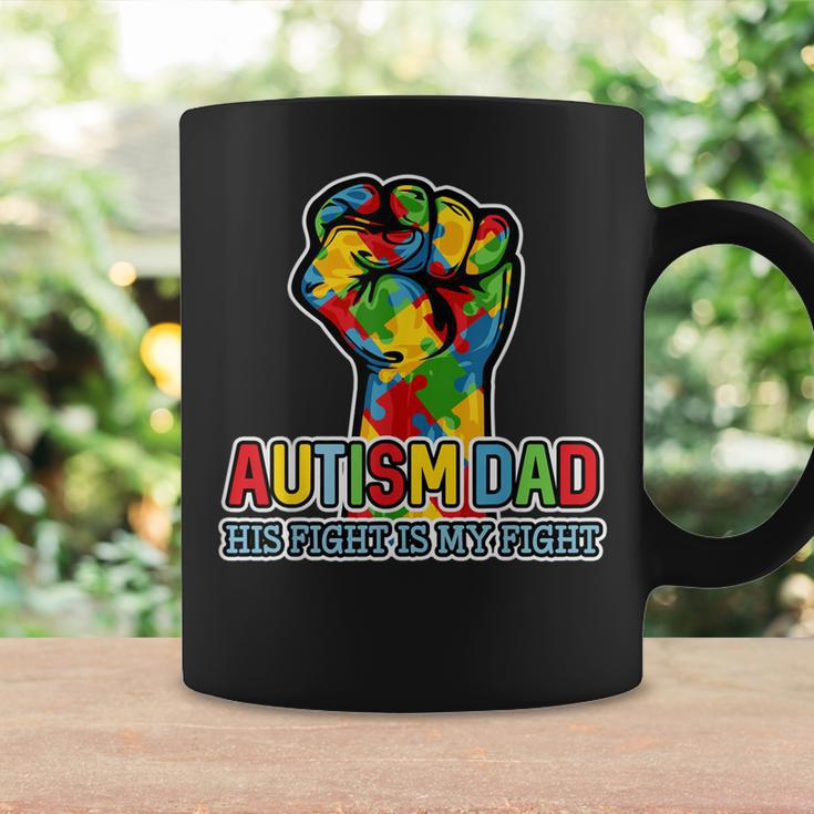 Autism Dad His Fight Is My Fight Puzzle Fist Coffee Mug Gifts ideas
