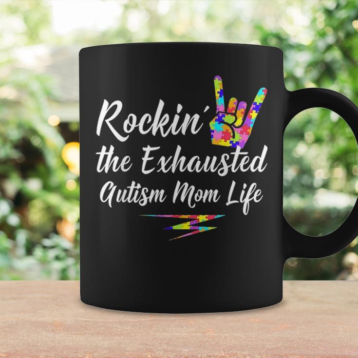 Autism Mom Rockin The Exhausted Mom Life Coffee Mug Gifts ideas