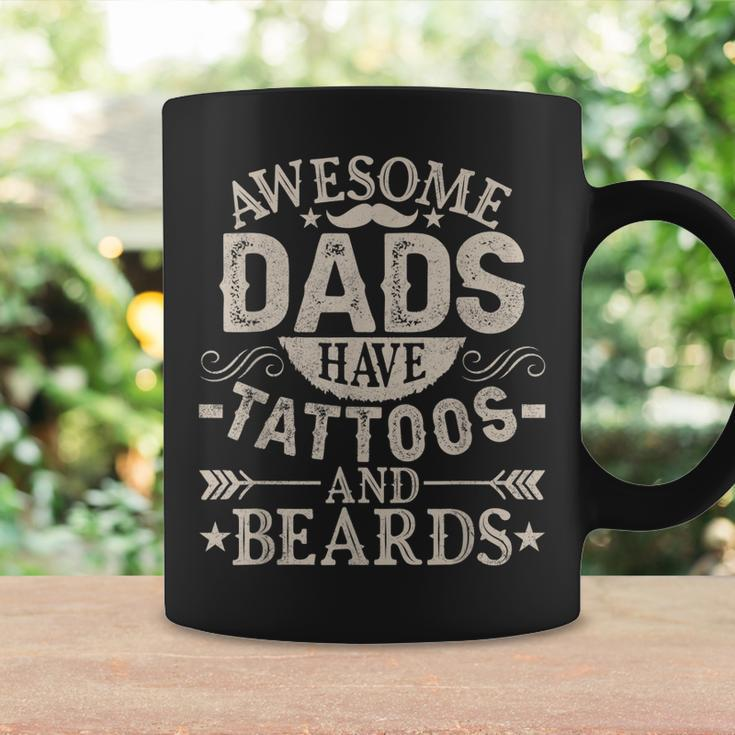Awesome Dads Have Tattoos And Beards Fathers Day Vintage Coffee Mug Gifts ideas