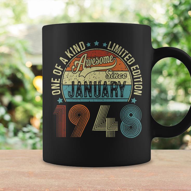 Awesome Since January 1948 Gifts 75 Year Old 75Th Birthday Coffee Mug -  Seseable