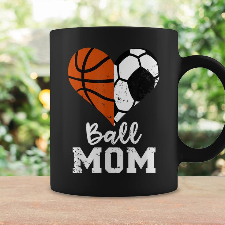 Ball Mom Heart Funny Soccer Basketball Mom Coffee Mug Gifts ideas