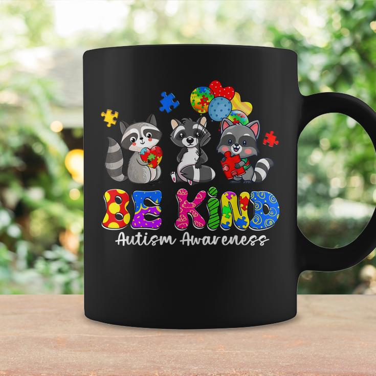 Be Kind Raccoon Puzzle Pieces Funny Autism Awareness Gifts Coffee Mug Gifts ideas