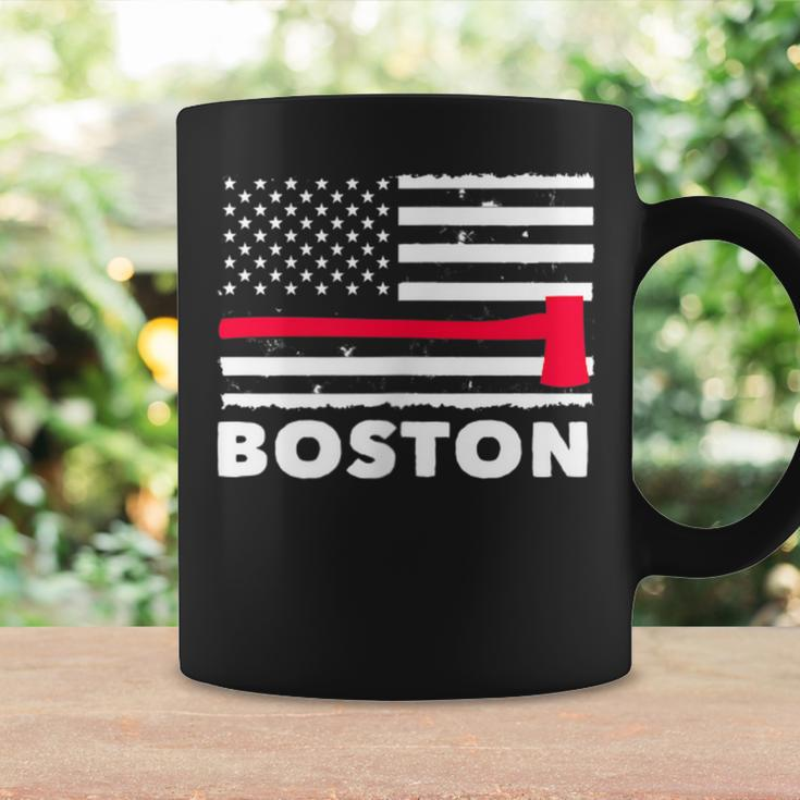 Boston Us Flag Pocket Firefighter Thin Red Line Fireman Gift Coffee Mug Gifts ideas