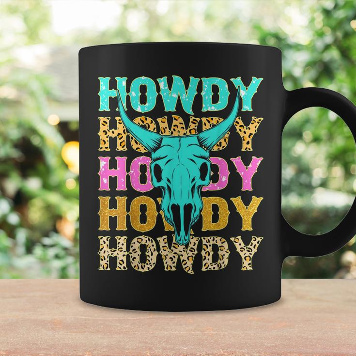 Bull Skull Western Country Leopard Howdy Rodeo Lovers Coffee Mug Gifts ideas