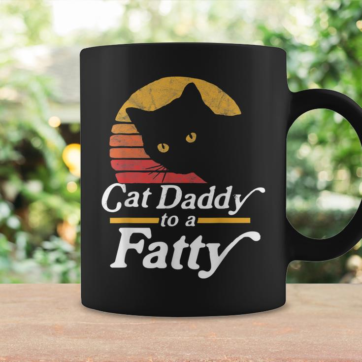 Cat Daddy To A Fatty Funny Vintage 80S Sunset Fat Chonk Dad Coffee Mug Gifts ideas
