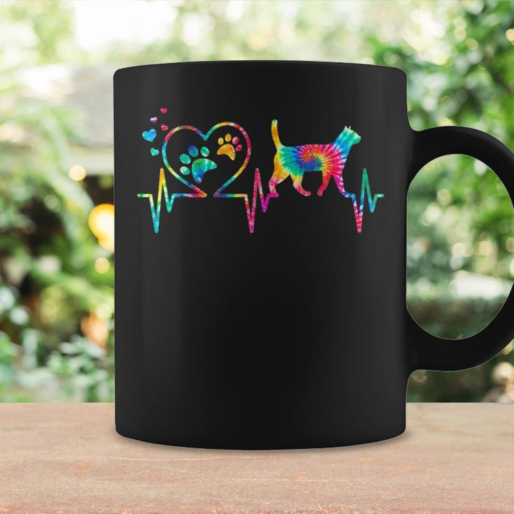 Cat Mom Mama Dad Heartbeat Tie Dye Dog Heart Meow Gift V2 Coffee Mug Gifts ideas