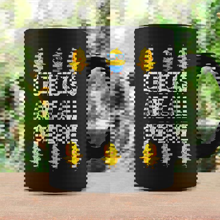 Chicks Are All Over Me Easter Funny Baby Chicken Kids Boys Coffee Mug Gifts ideas