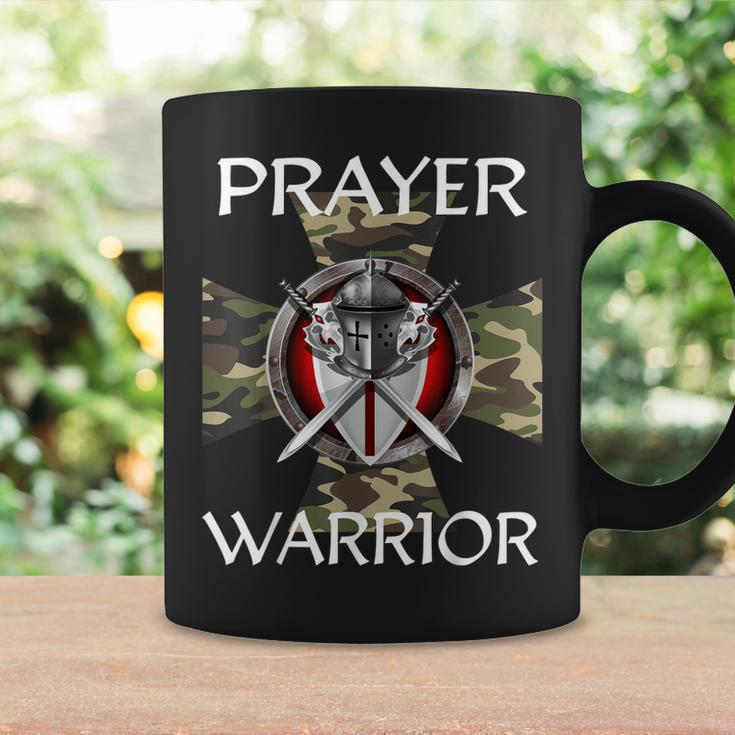 Christian Prayer Warrior Green Camo Cross Religious Messages Coffee Mug Gifts ideas