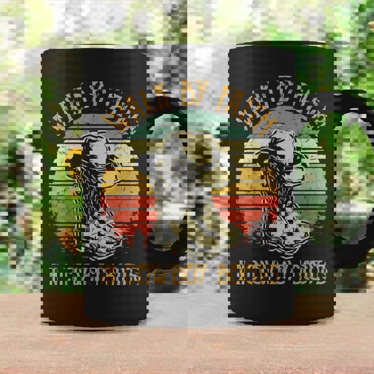 Christian Walk By Faith In Cowboy Boots Cowgirl Western Coffee Mug Gifts ideas