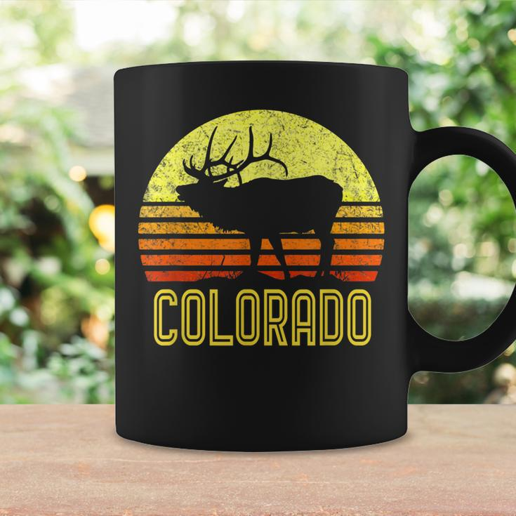 Colorado Elk Hunter Dad Vintage Retro Sun Bow Hunting Gift Coffee Mug Gifts ideas