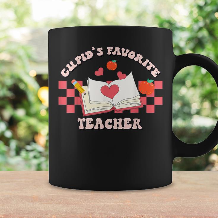 Cupids Favorite Teacher Happy Valentines Day Retro Groovy Coffee Mug Gifts ideas