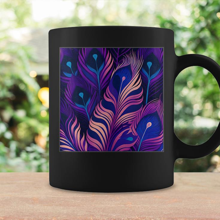 Cute Purple Peacock Feathers Illustration Birds Women Men Coffee Mug Gifts ideas