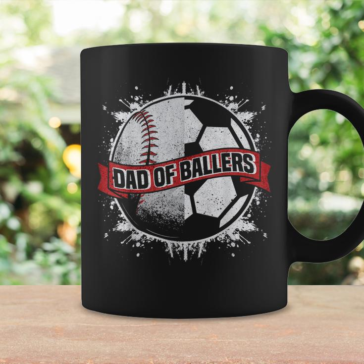 Dad Of Both Baseball Soccer Dad Of Ballers Gift For Mens Coffee Mug Gifts ideas
