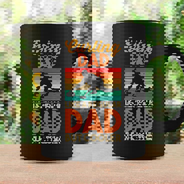 Dads Day | Retro Curling Dad Like A Regular Dad But Cooler Coffee Mug Gifts ideas