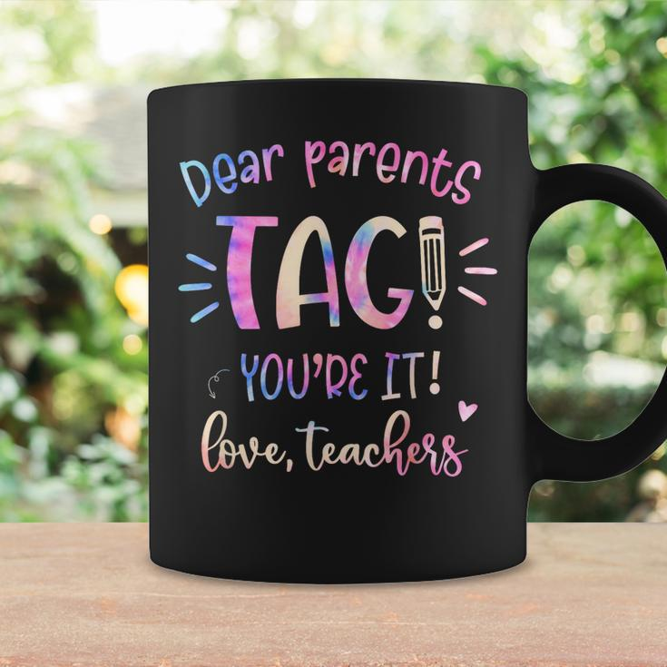 Dear Parents Tag Youre It Love Teacher Groovy Funny Teacher Coffee Mug Gifts ideas