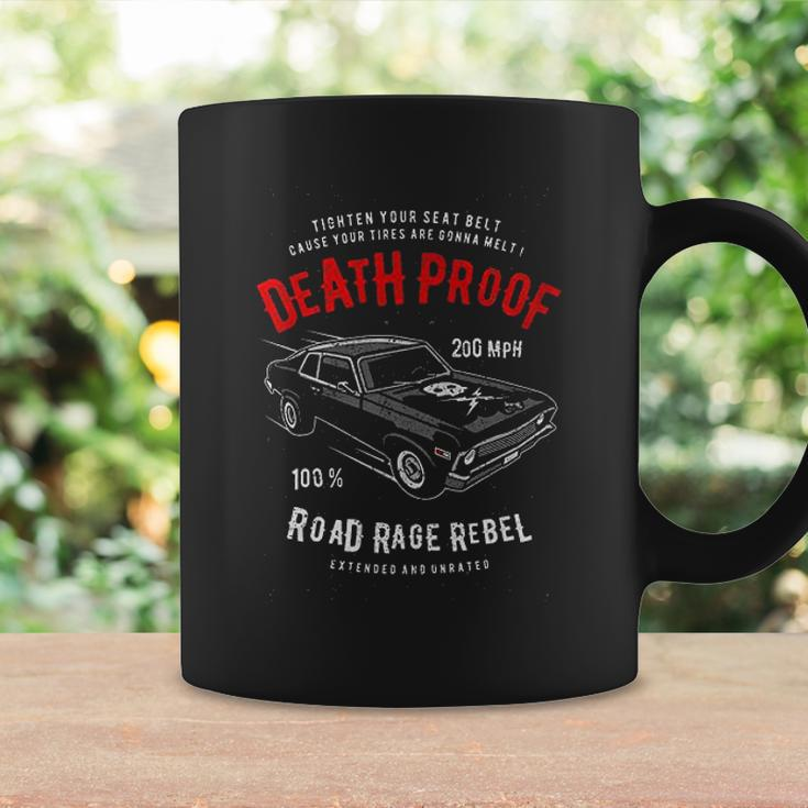 Death Proof Distressed Muscle Car Racing Vintage Skull Lightning Bolts Coffee Mug Gifts ideas