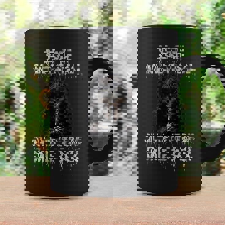 Death Smiles At Us All Only The Veterans Smile Back On Back Coffee Mug Gifts ideas