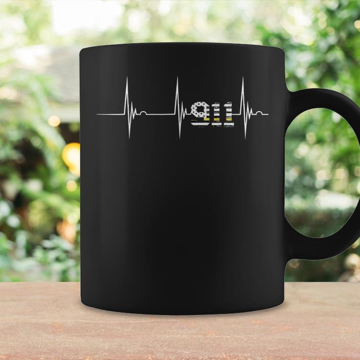 Dispatcher 911 Vintage Usa Flag Heartbeat Ekg Pulse Dispatch Coffee Mug Gifts ideas