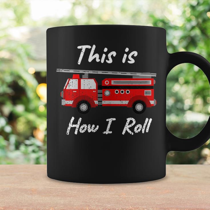 Distressed Fire Fighter How I Roll Truck Coffee Mug Gifts ideas