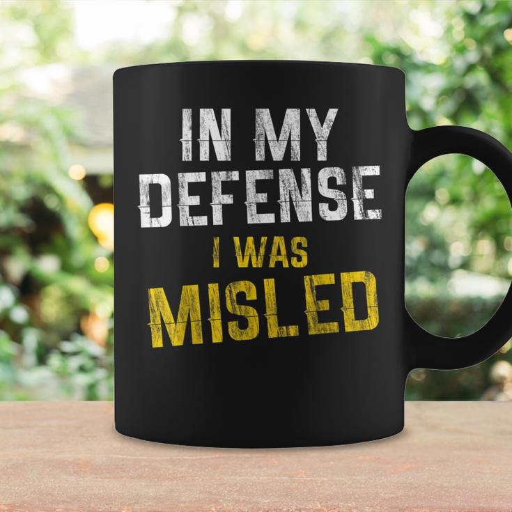 Distressed Quote In My Defense I Was Misled Coffee Mug Gifts ideas