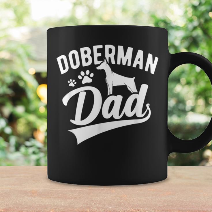 Doberman Pinscher Dog Dad Silhouette Fur Dog Papa Dog Lover Coffee Mug Gifts ideas