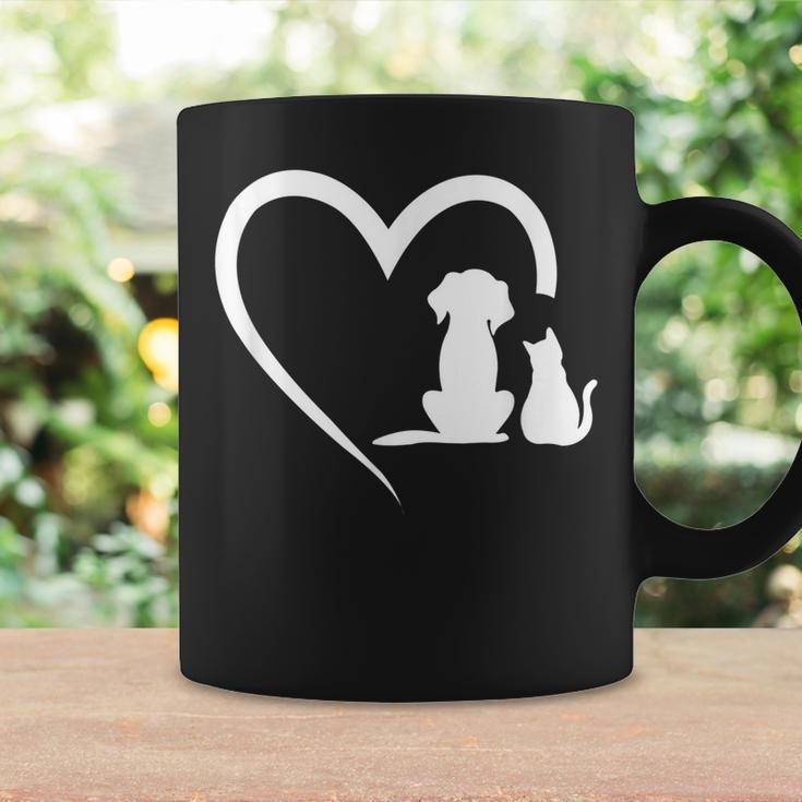 Dog Puppy And Baby Cat Heart - Animal Dog & Cat Heart Coffee Mug Gifts ideas