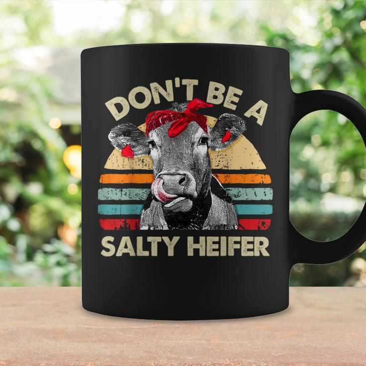Dont Be A Salty HeiferPun Cows Lover Vintage Farm Coffee Mug Gifts ideas