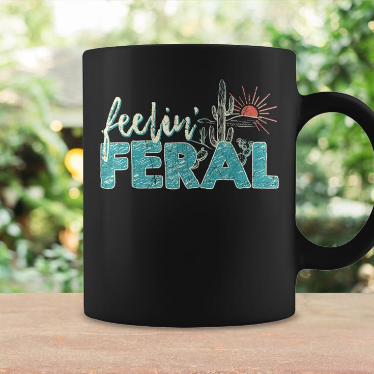 Feeling Feral Sunset Cactus Vintage Desert Coffee Mug Gifts ideas