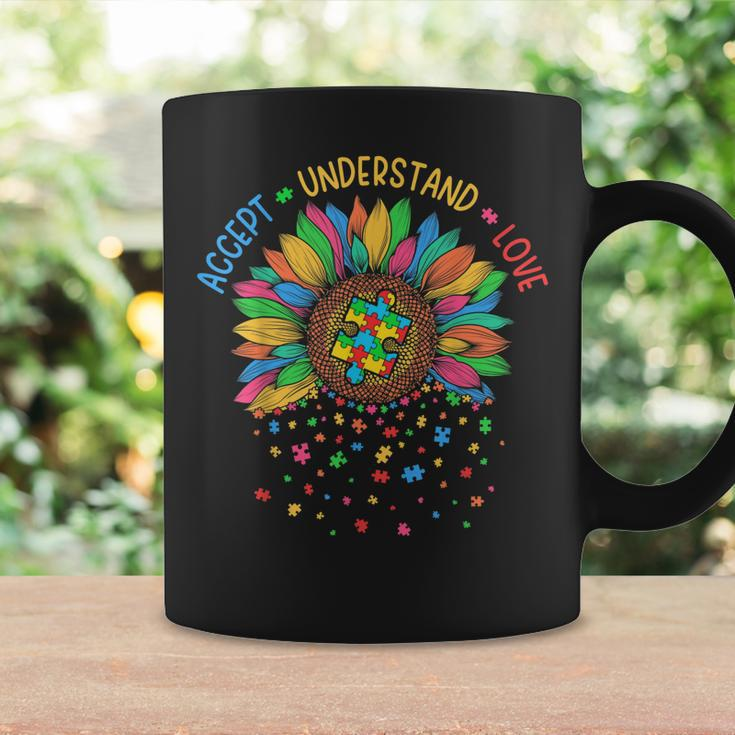 Floral Autism Awareness Sunflower Autism Mom & Dad Sister Coffee Mug Gifts ideas