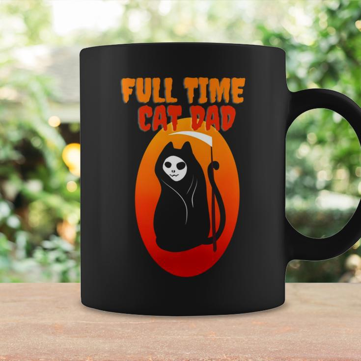 Full Time Cat Dad Halloween Funny Grim Reaper Halloween Cat Dad Coffee Mug Gifts ideas