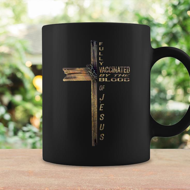 Fully Vaccinated By The Blood Of Jesus Lion Cross Christian Coffee Mug Gifts ideas