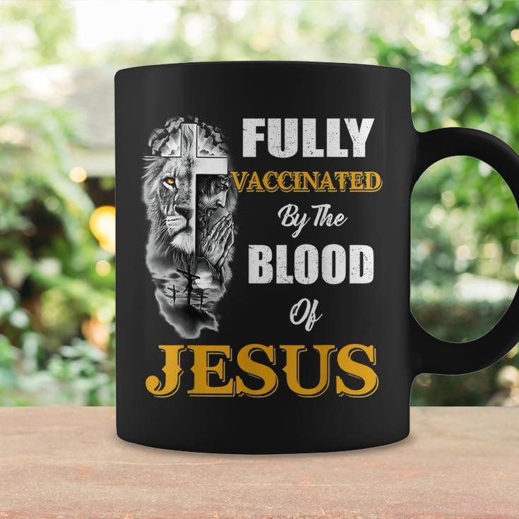 Fully Vaccinated By The Blood Of Jesus Lion Cross Christian V2 Coffee Mug Gifts ideas