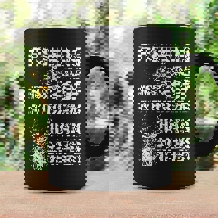 Funny Fishing HuntingGift Men Dad Father Distressed Coffee Mug Gifts ideas