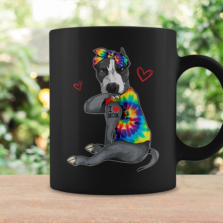 Funny I Love Mom Tattoo Pitbull Dog Mom Owner Mothers Day Coffee Mug Gifts ideas