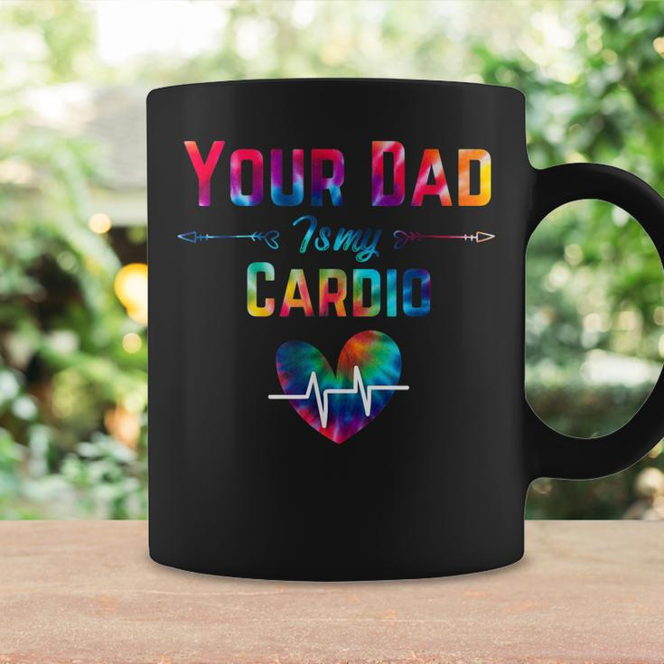 Funny Romantic Saying Your Dad Is My Cardio Tie Dye Print Coffee Mug Gifts ideas