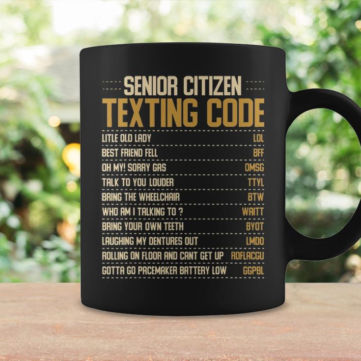 Funny Senior Citizen Texting Code Fun Old People Gag Gift Coffee Mug Gifts ideas