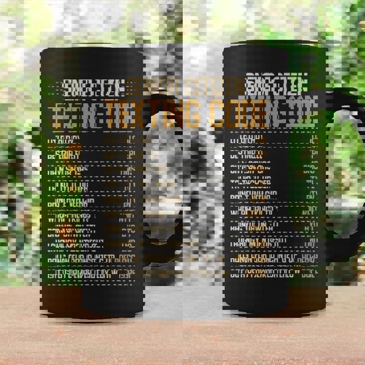 Funny Senior Citizen Texting Code Fun Old People Gag Gift Coffee Mug Gifts ideas
