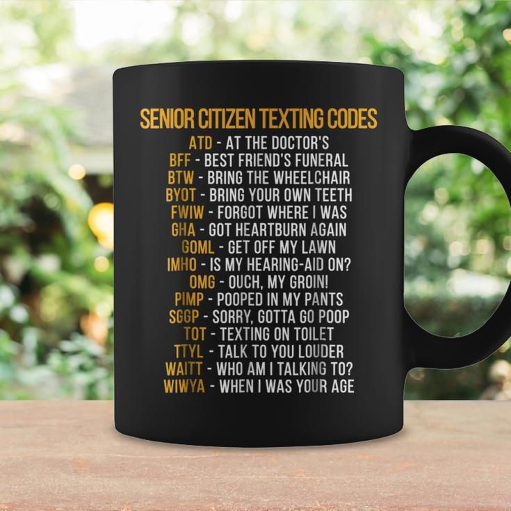 Funny Senior Citizens Texting CodeGift For Grandpa Coffee Mug Gifts ideas