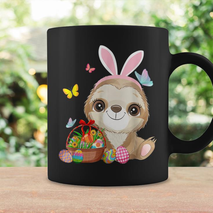 Funny Sloth Bunny Ear With Eggs Basket Easter Costume Rabbit Coffee Mug Gifts ideas