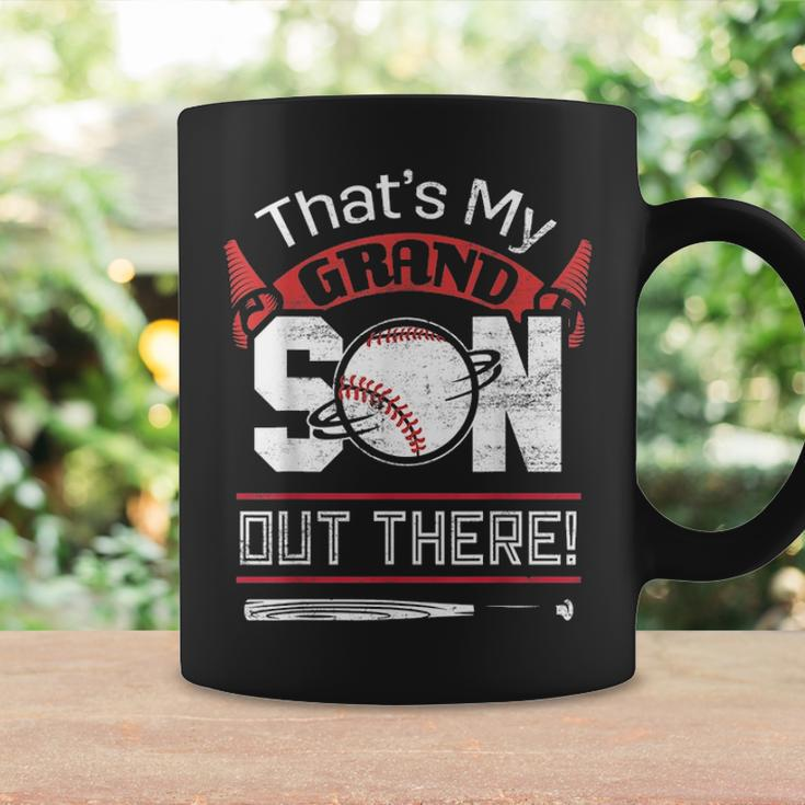 Funny Softball Dad Mom Gift Thats My Grandson Out There Coffee Mug Gifts ideas