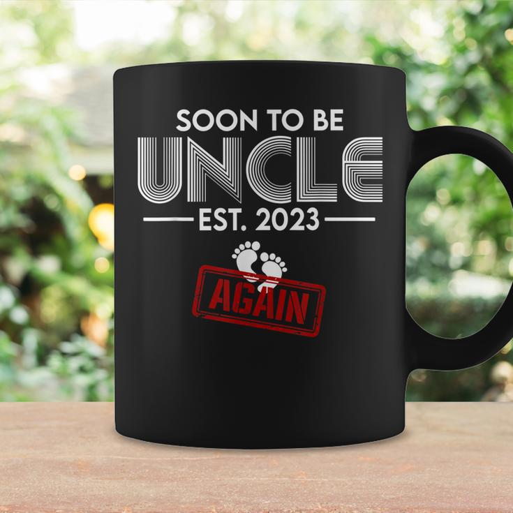 Funny Soon To Be Uncle Again 2023 Gender Reveal Pregnancy Coffee Mug Gifts ideas