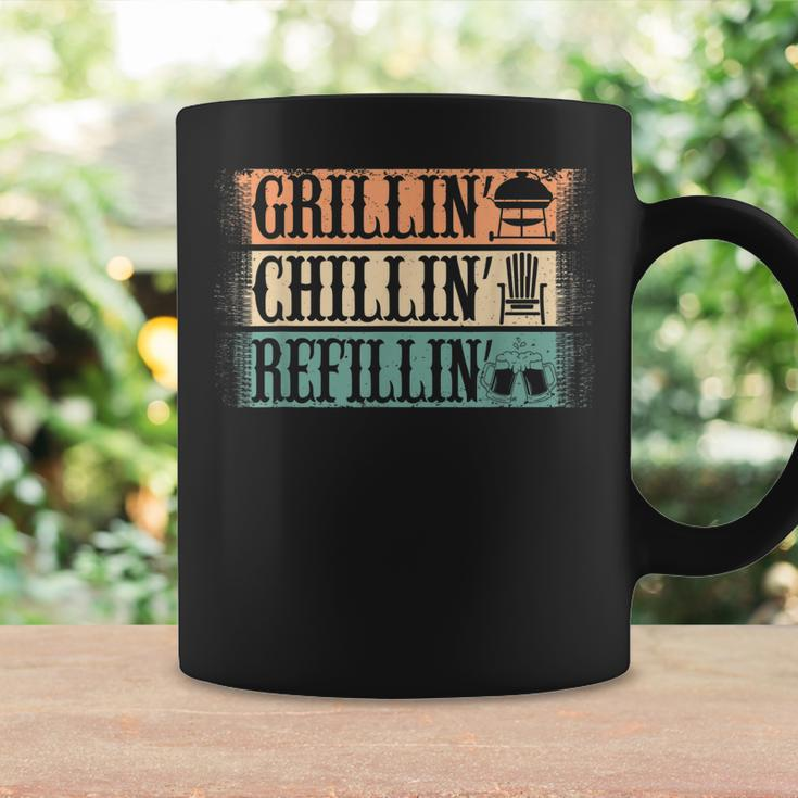 Funny Vintage Grill Dad - Grilling Chilling Refilling Coffee Mug Gifts ideas